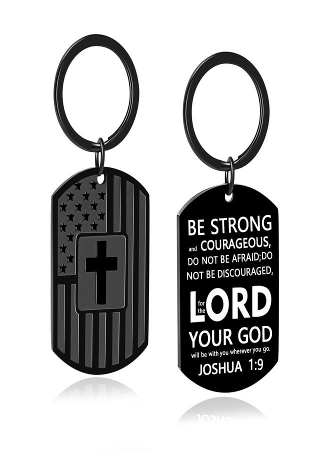 Joyline Religious Christian Gifts for Men Women Teens Bible Verse Joshua 1:9 Cross Keychain First Communion Baptism Confirmation Gifts - Image 1